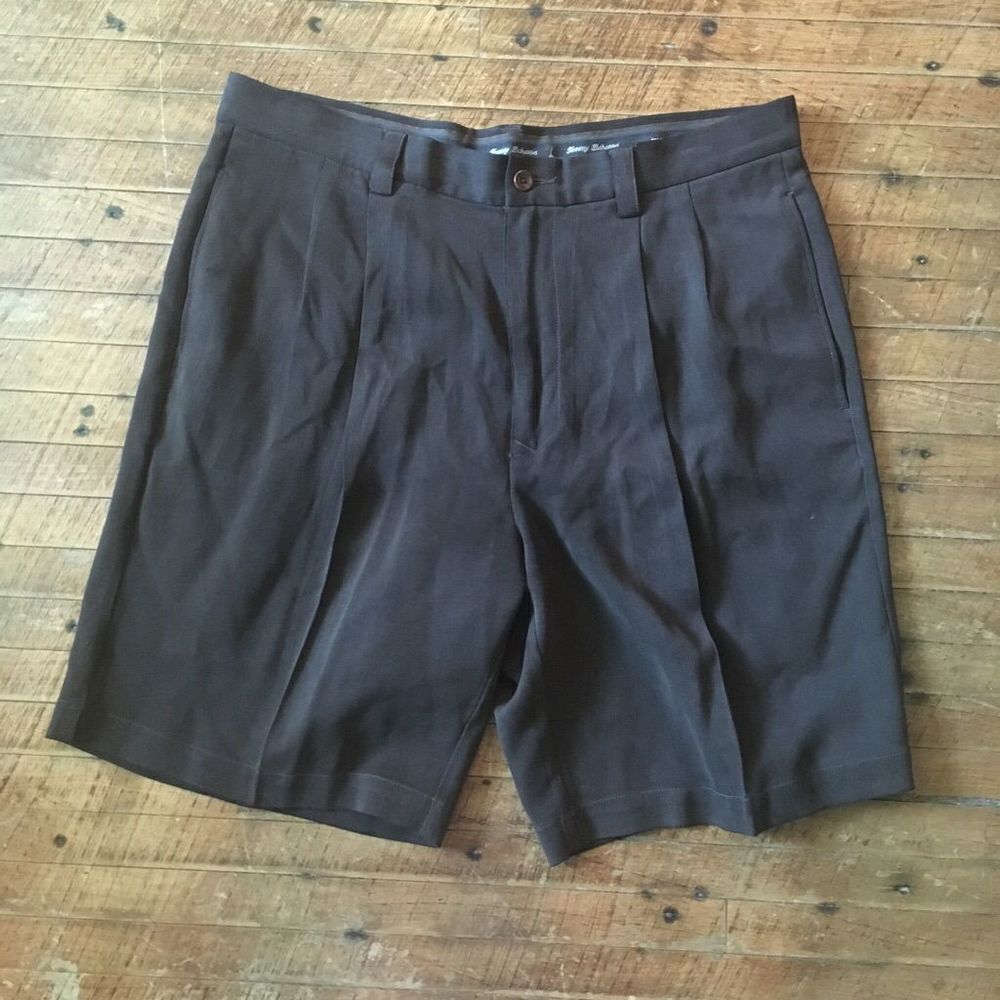 Tommy Bahama chocolate brown silk size 34 Vacationcore shorts